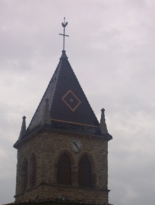 Le haut du clocher de l'�glise de Tr�ves