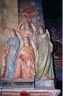 Eglise de Rennes-le-Chteau, les quatre anges au-dessus d'Asmod