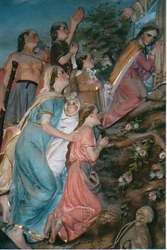 Eglise de Rennes-le-Château, le grand bas-relief, détail